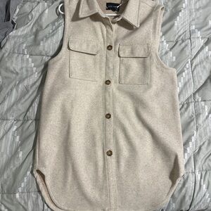 Love Tree Cream Button-Up Vest